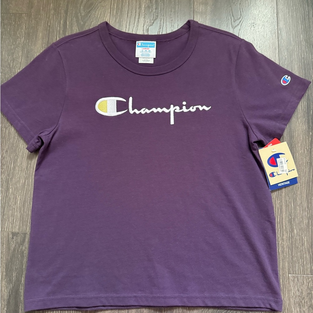 Champion Deep Purple Tee with Logo